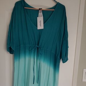Swimsuits for All Renee Ombre Coverup, with tags, never worn, 18/20,Teal blue